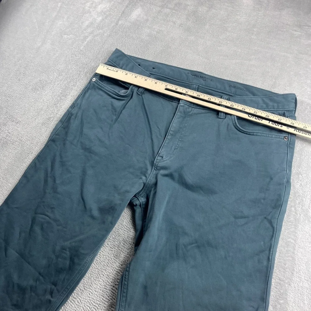 Banana Republic‎ Traveler Pants Mens 35x30 Athletic Tapered Fit Teal Blue Green